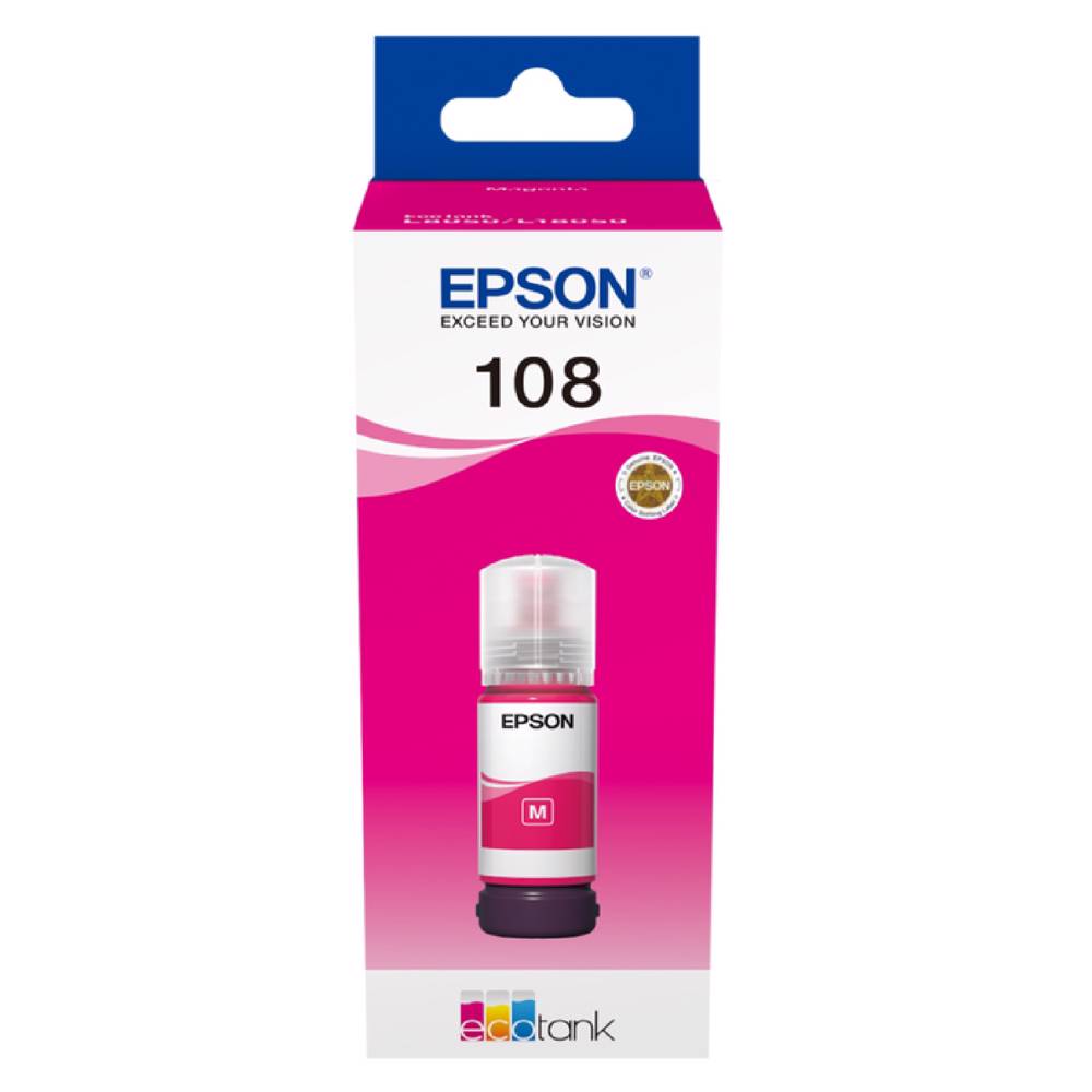Epson კარტრიჯის მელანი 108 ECOTANK MAGENTA INK BOTTLE C13T09C34A