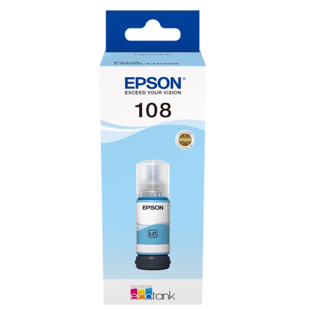 Epson კარტრიჯის მელანი 108 ECOTANK LIGHT CYAN INK BOTTLE C13T09C54A