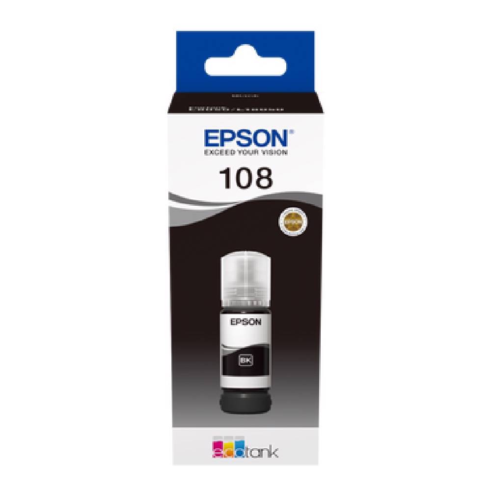 Epson კარტრიჯის მელანი 108 ECOTANK BLACK INK BOTTLE L8050 C13T09C14A