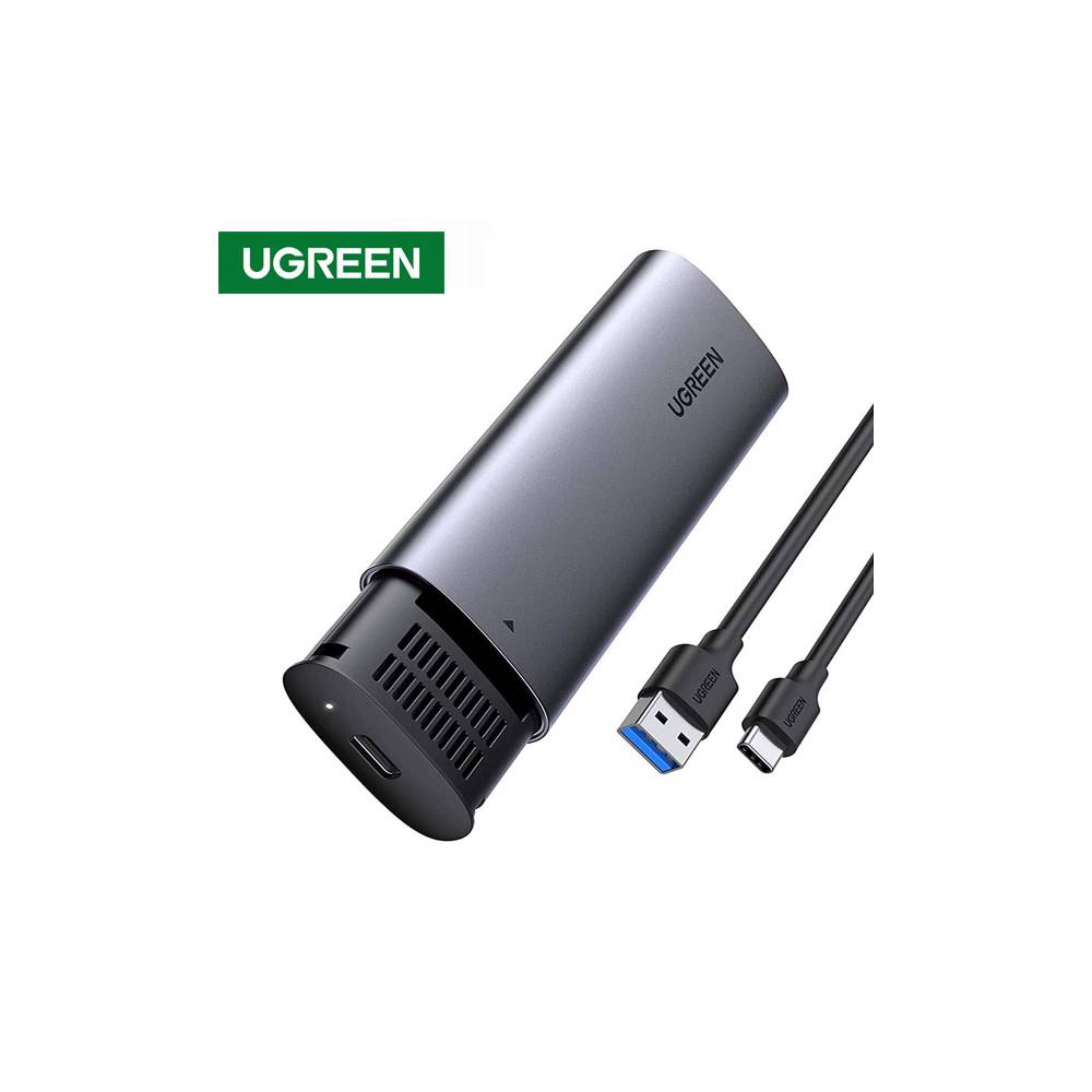 მყარი დისკის ქეისი UGREEN (10903) M.2 SATA NGFF SSD Enclosure, Aluminum USB 3.1 Gen 2 to B-Key 6Gbps with External UASP Solid State Drive Enclosure
