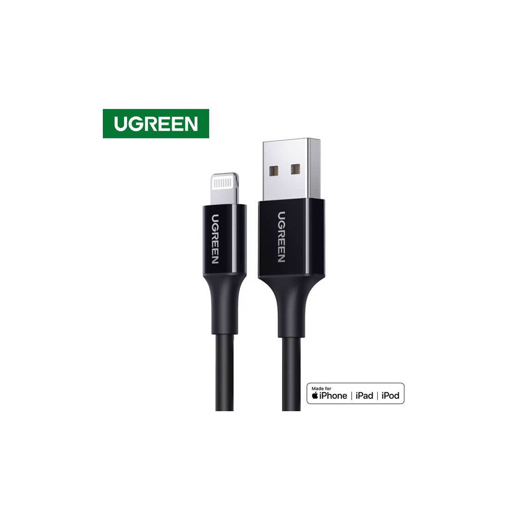 USB კაბელი UGREEN US155 (80822), MFi, USB to Lightning, 1m, Black