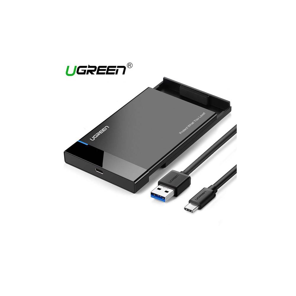 მყარი დისკის ქეისი UGREEN US221 (50743), Type-C 2.5 Inches SATA III Hard Drive Box, Black