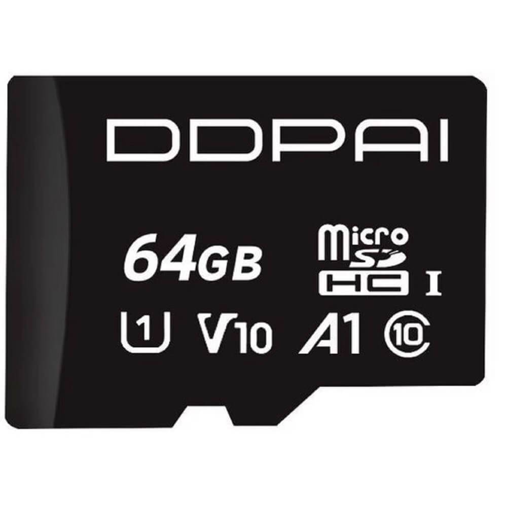 მეხსიერების ბარათი DDPAI 64GB, microSD, UHS-I, C10, Black