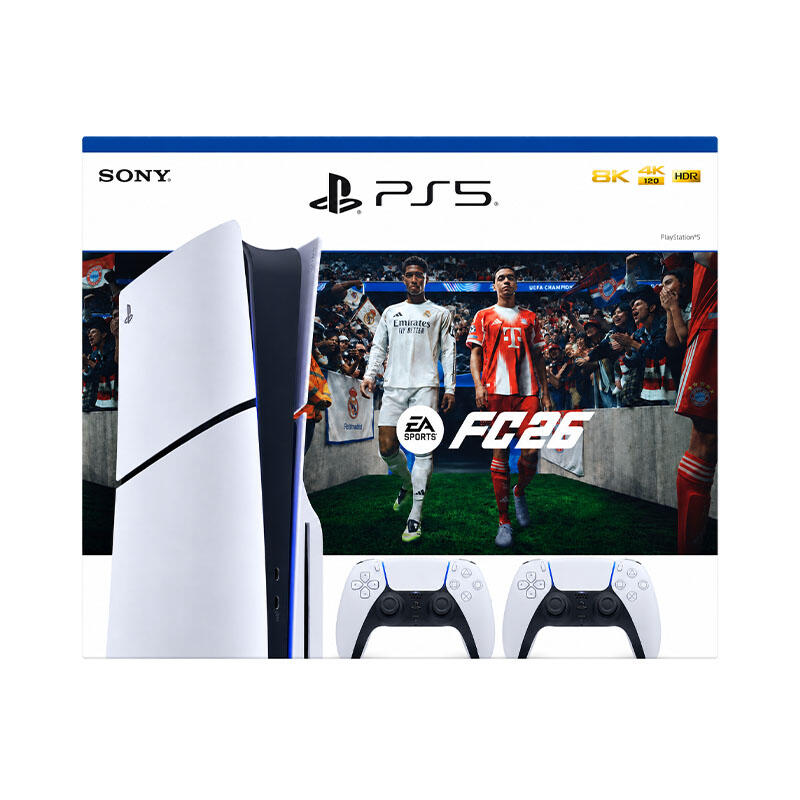Sony PlayStation PS5 Slim 1TB With 2 Controllers EA Sports FC 26 Bundle White