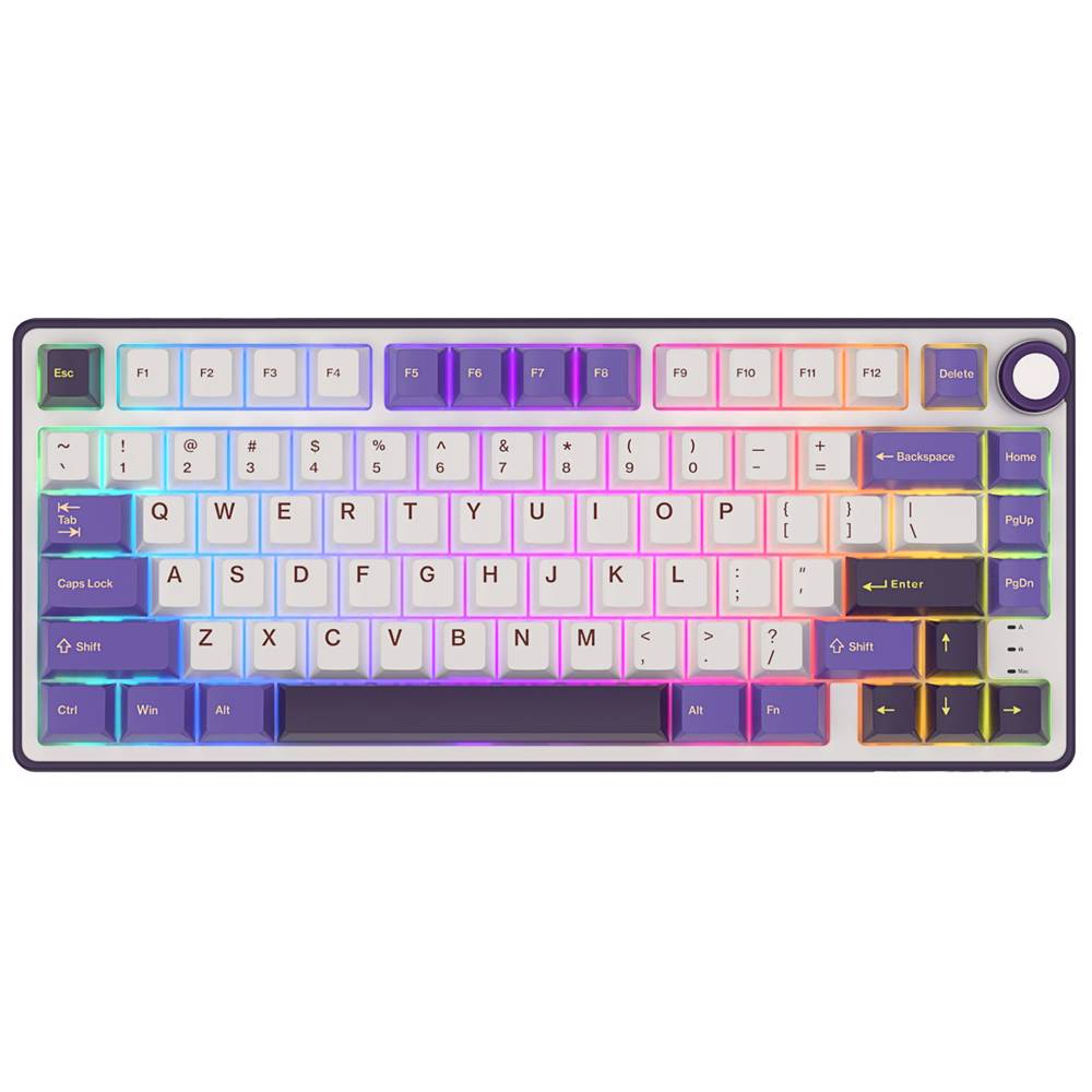 კლავიატურა Royal Kludge RK R75 RGB Mechanical Keyboard, Brown switch, Hot Swappable, Hot Swappable, Type-C wired, Blackberry