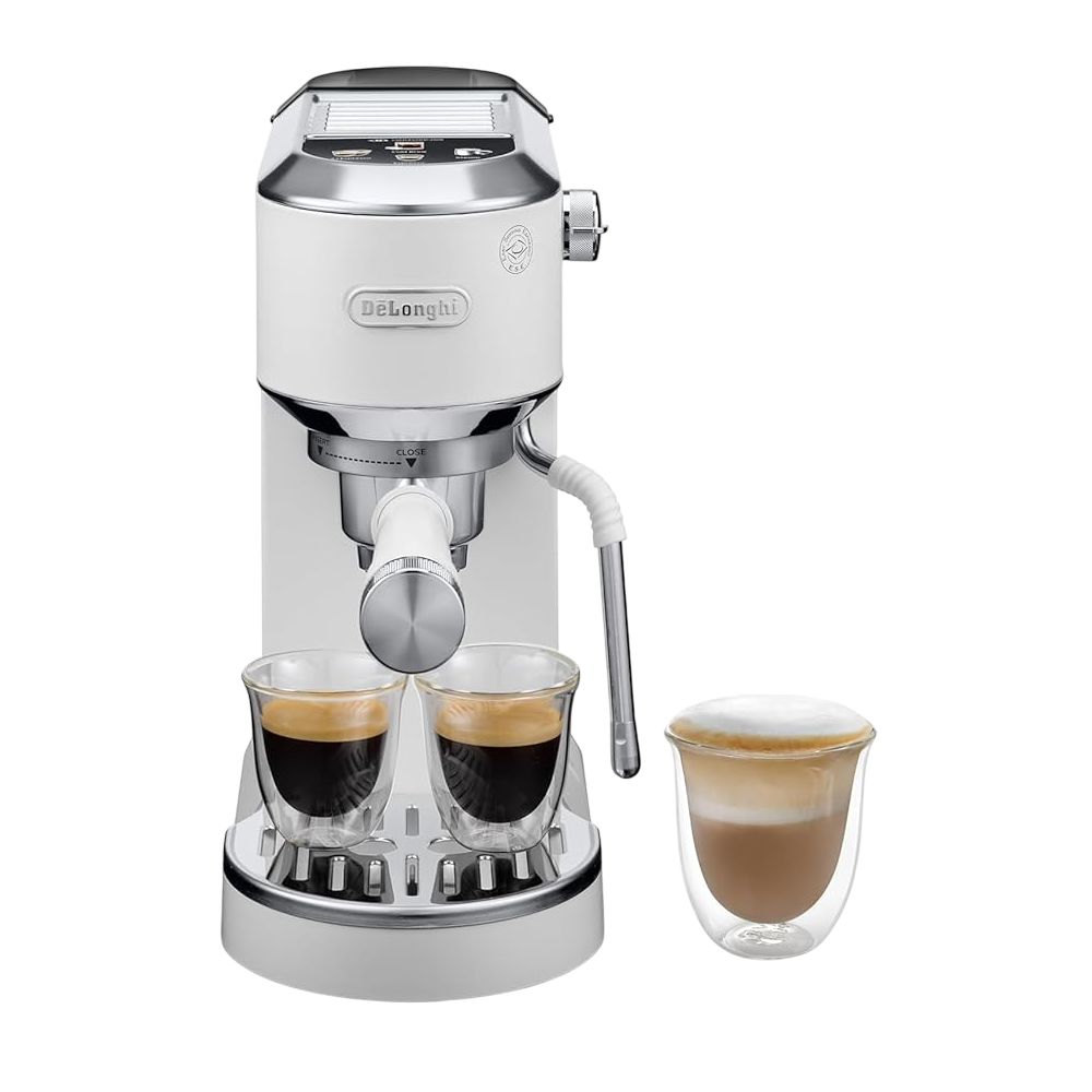 ყავის აპარატი DeLonghi ‎EC890.WI Dedica Duo, 1450W, 1.1L, Coffee Machine, White