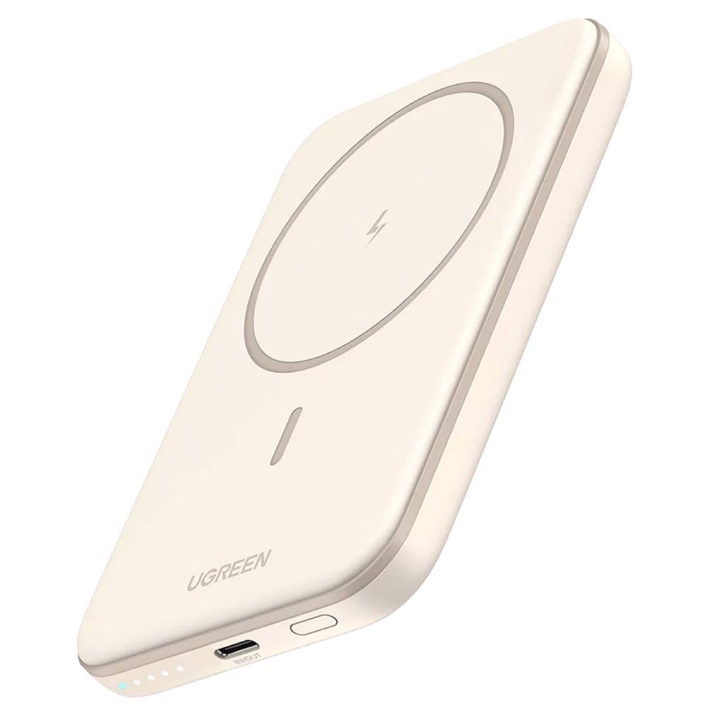 პორტატული დამტენი UGREEN PB561 (25207), 5000mAh, Type-C, Magnetic Power Bank, Beige